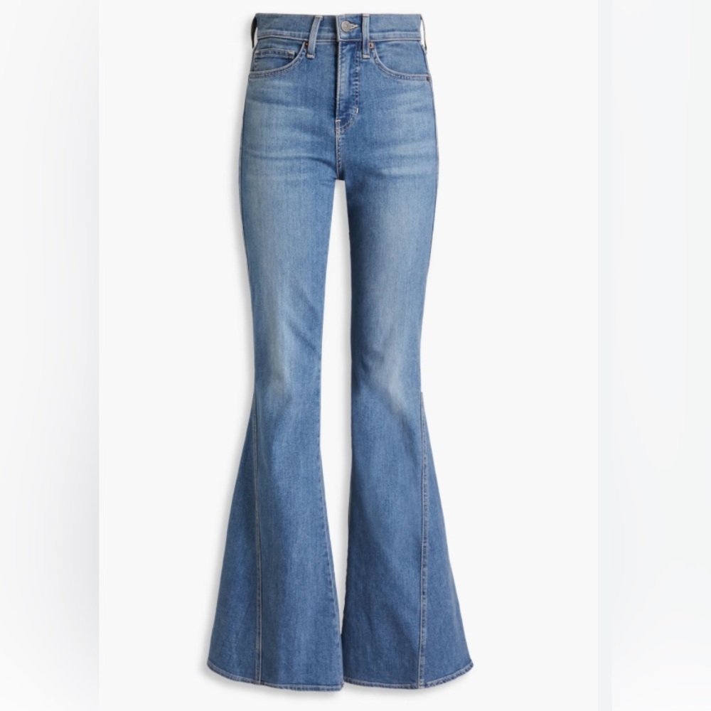 Veronica Beard Medium Blue High-Rise Flare Jeans